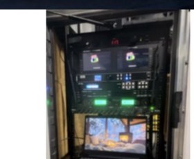 Broadcast production control rack with NovaStar controller and video switcher